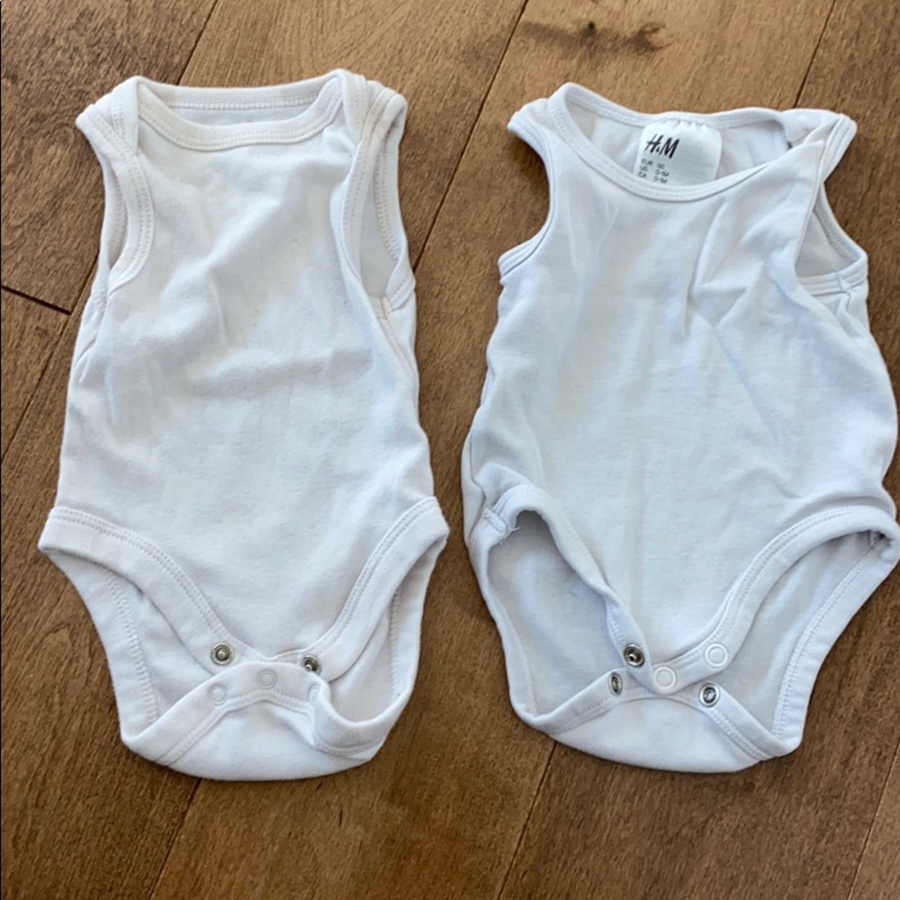 H&M and Cloud Island tank onesie white